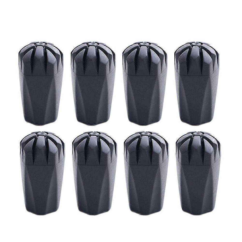 Trekking Cane Tip Protector for Hiking Pole Replacement 8Pcs Black Tpr Tips