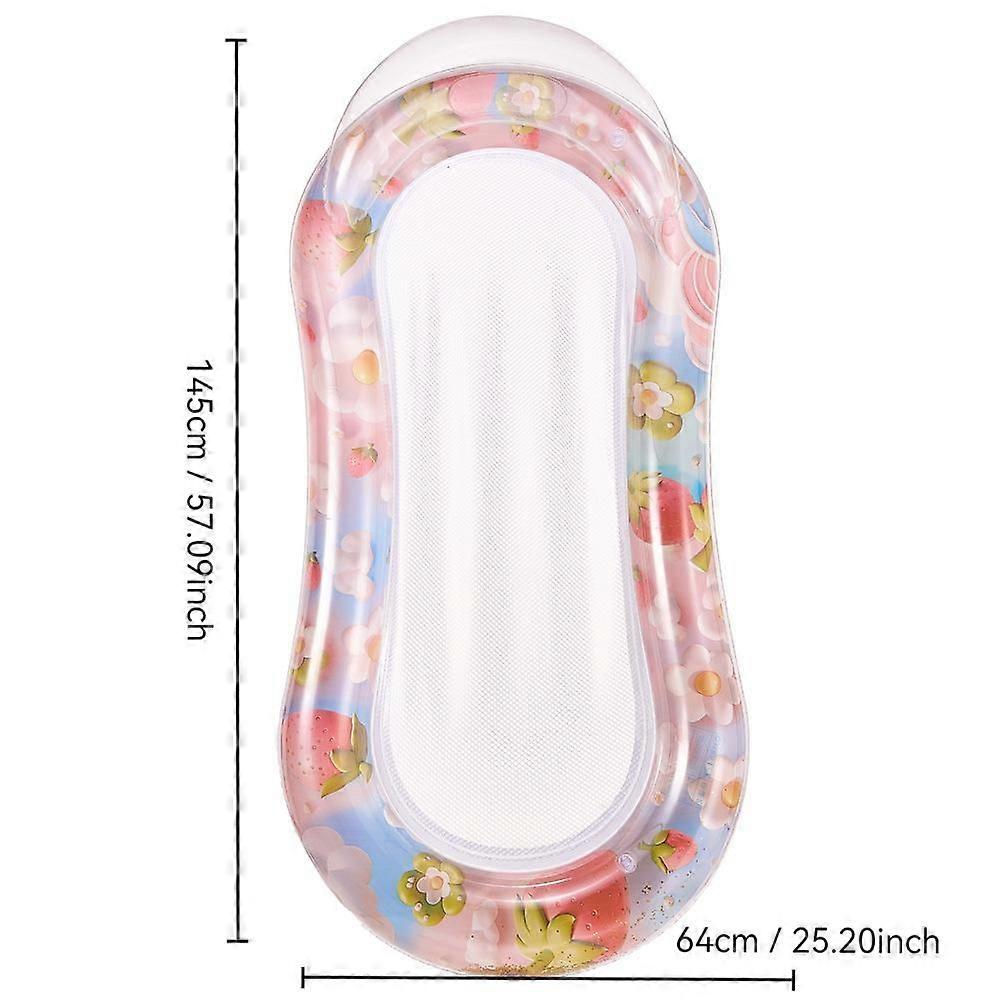 Inflatable Thickened Floating Bed Sequins Strawberry Pattern