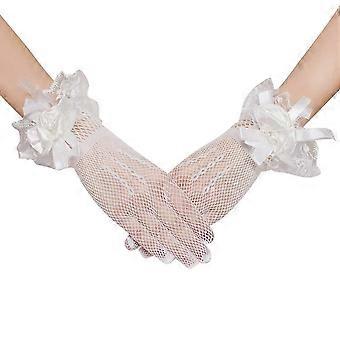 Kurze, romantische Hochzeitshandschuhe für Damen, Verlobungsfeier, Einheitsgröße, angenehm zu tragen, 1 Paar