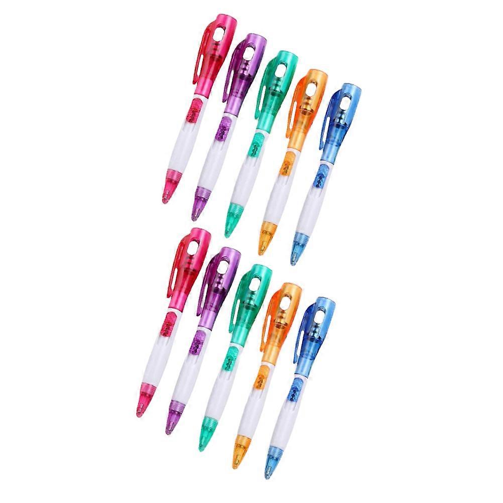 Multi-Function Ballpoint Pens with Light for Writing 10Pcs Assorted Pattern Set