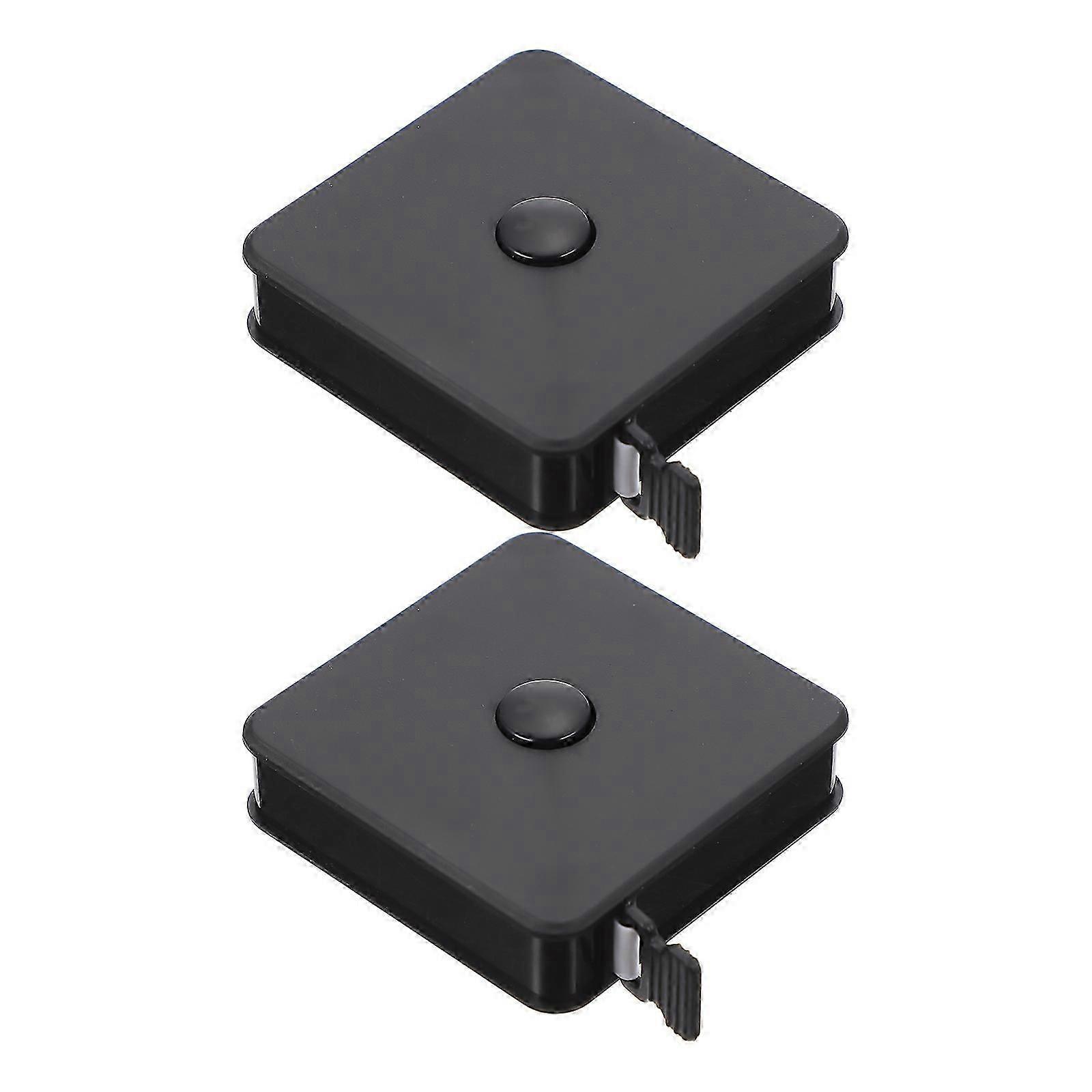Compact Black Square Shaped Tape Measures Portable Measuring Tools 2Pcs