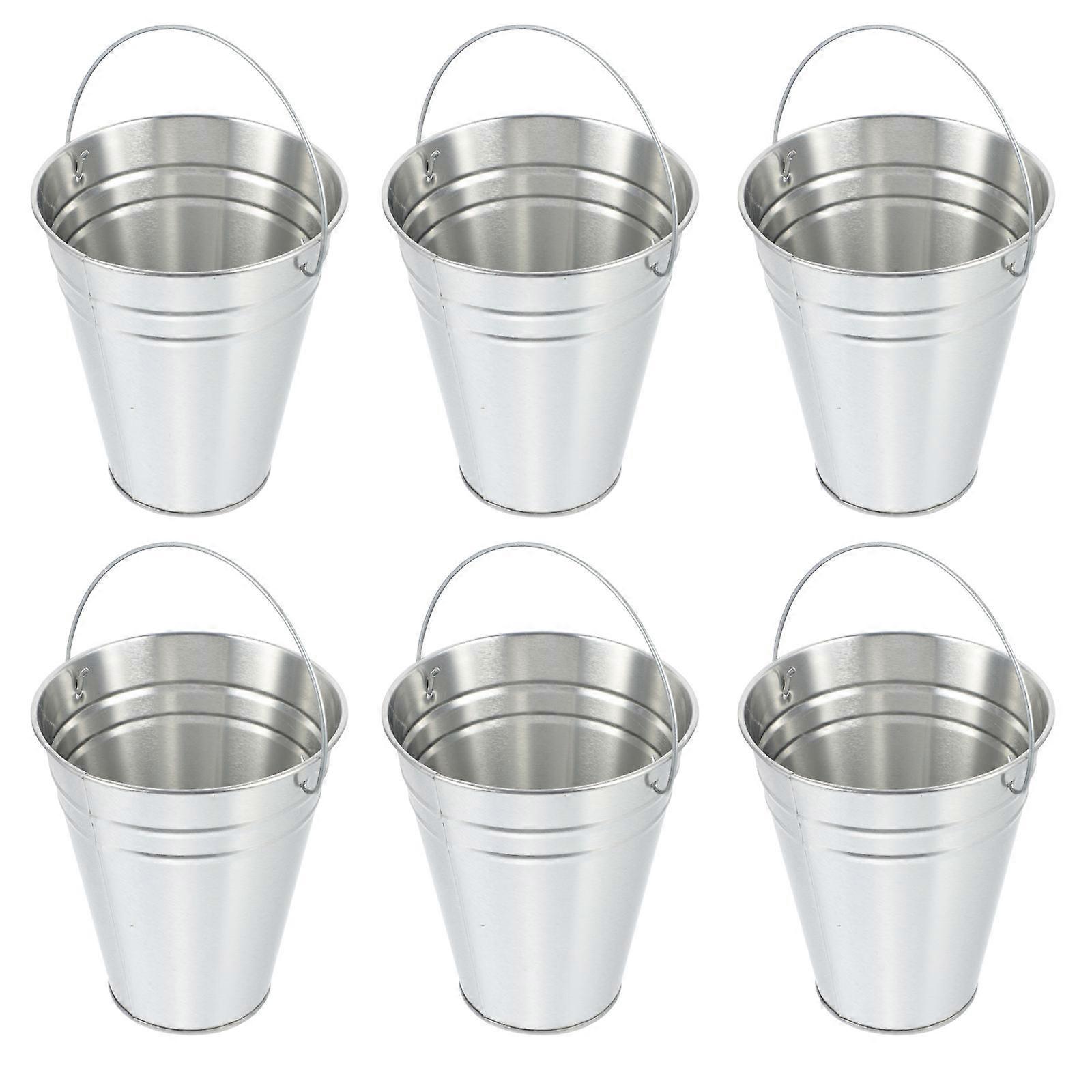 6Pcs Ice Buckets Portable Bear Holders Creative Ice Cube Containers (Silver)