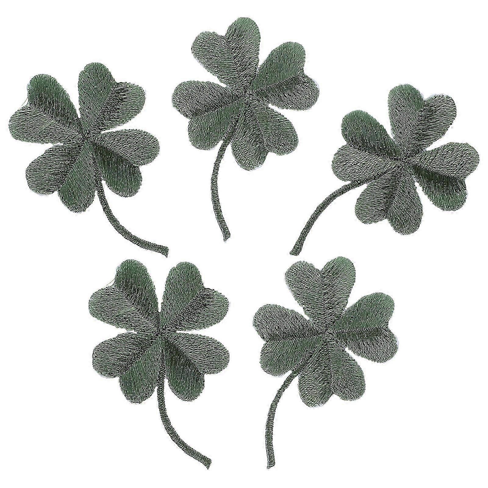 Four-Leaf Patch Hot-Melt Adhesive Decoration 5Pcs for Clothes