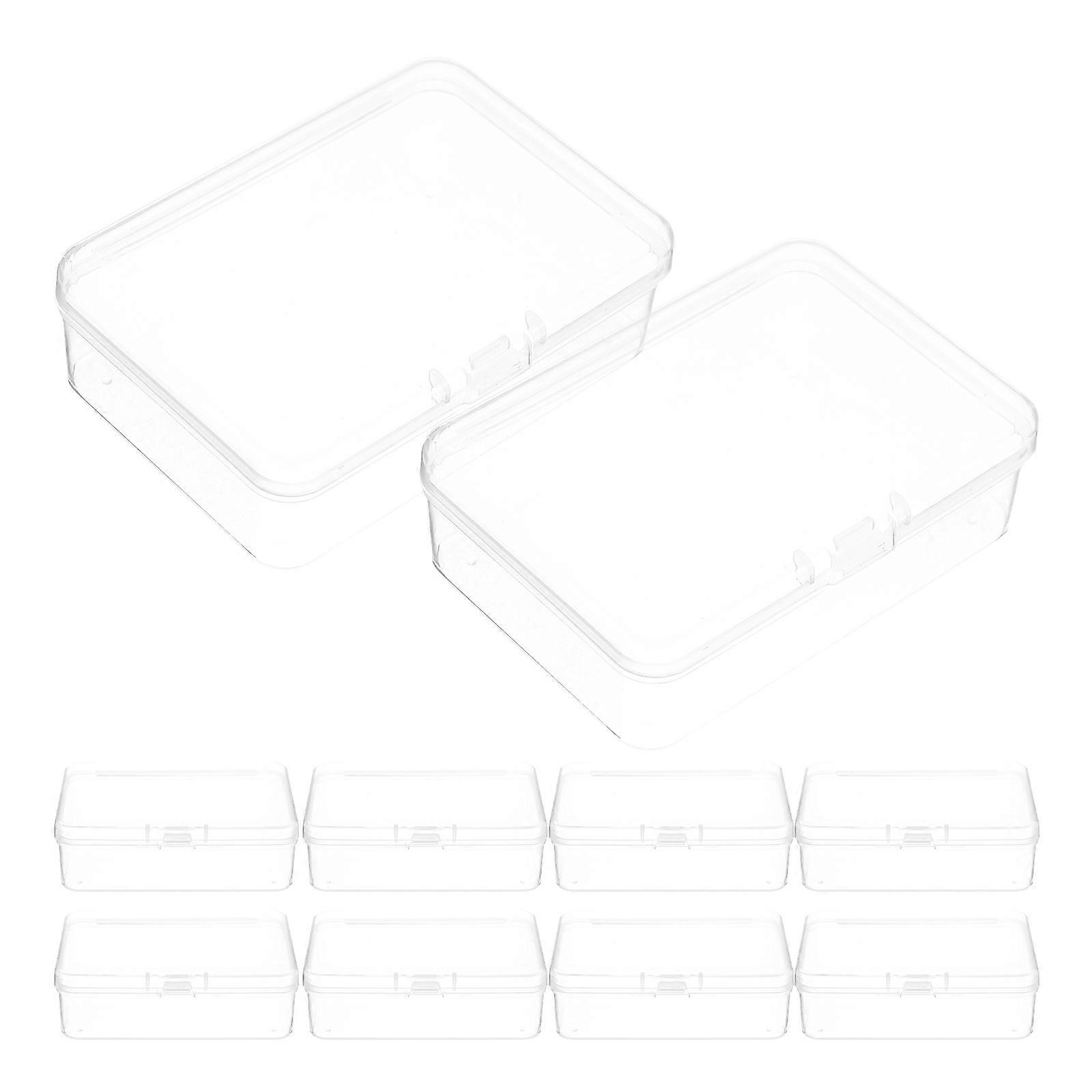 10Pcs Mini Clear Plastic Storage Boxes for Storage with Lids and Stackable Design