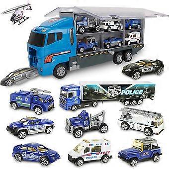 Mini Police Car Toy Vehicle for Kids, Die-Cast Alloy Educational Gift for Boys