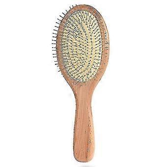 Wooden Steel Needle Hair Brush, Scalp Massage Paddle Brush for Detangling, Promotes Blood Circulation, Daily Hair Care Tool