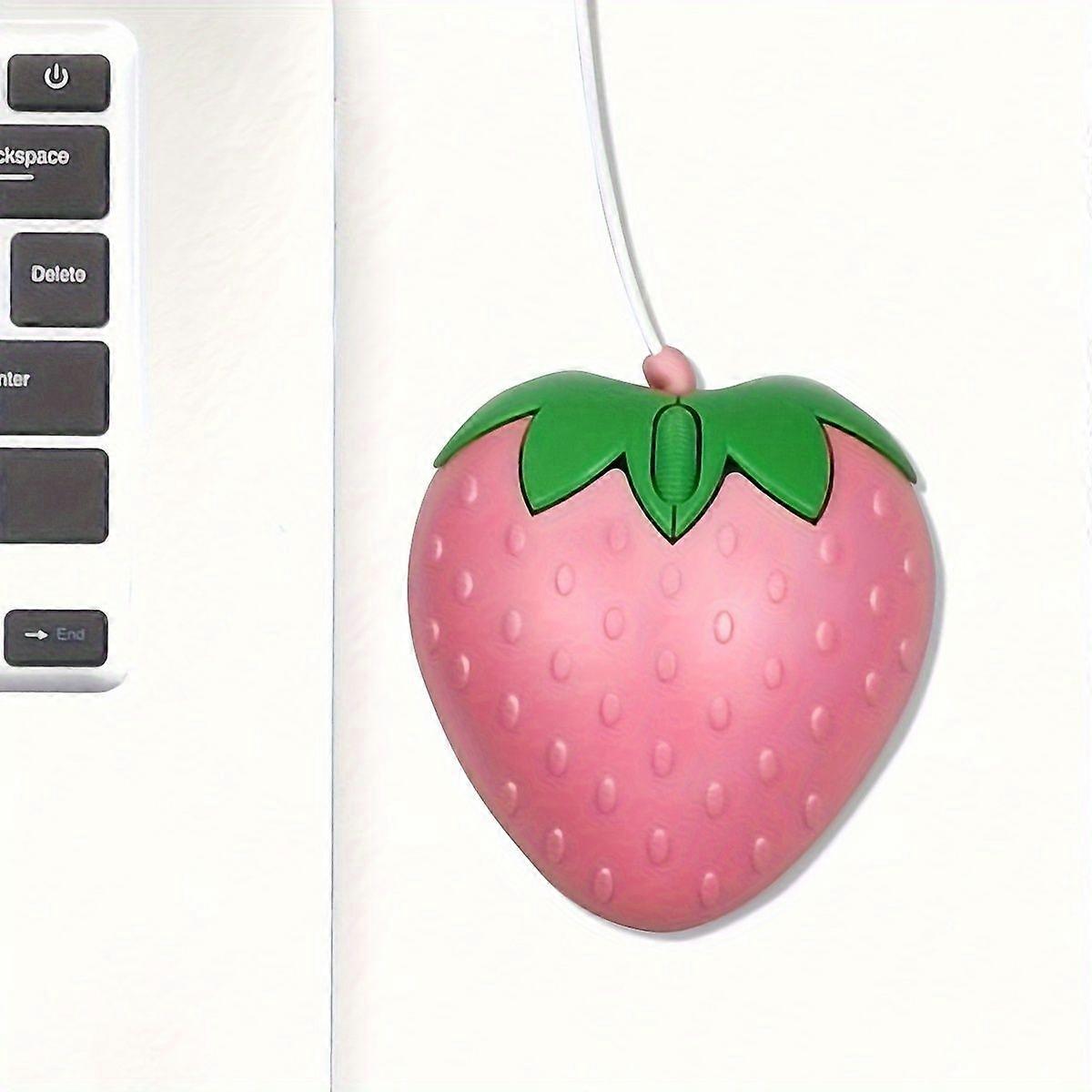 Cute Strawberry Wired Mouse High-value USB Interface For Desktop Laptop Universal