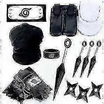 Anime Ninja Action Figure Set with Mask Headband Kunai Gloves Collectible Gift