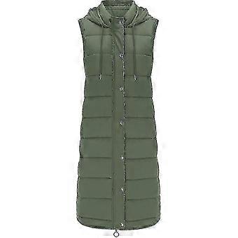 Asksa Chaqueta cálida con capucha y chaleco de plumas para mujer - Ja 3XL verde