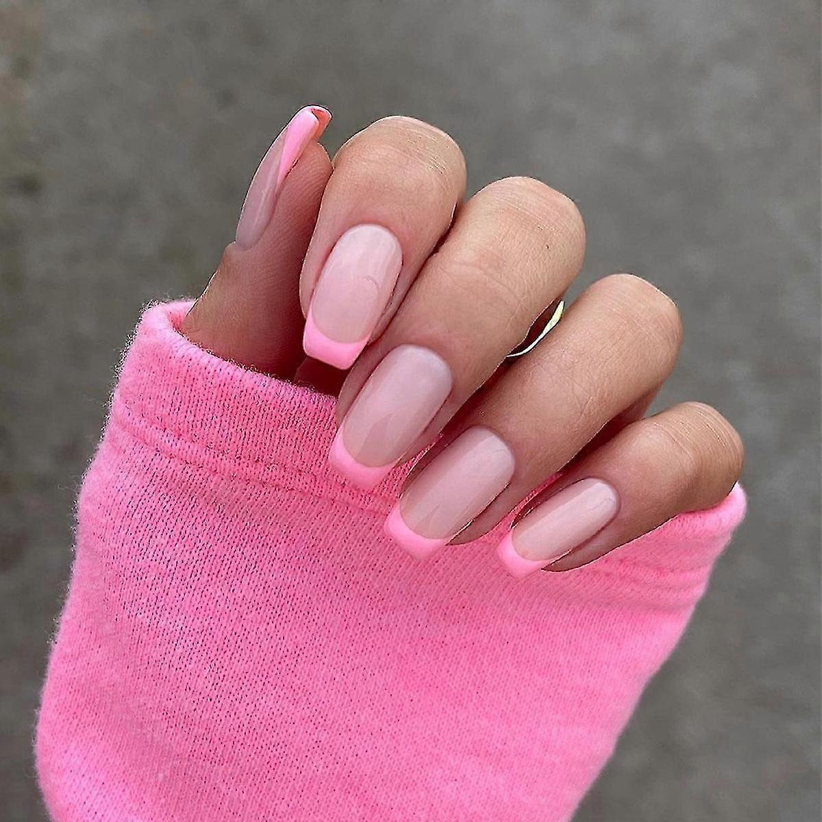 24pcs Nails Patch Glue Type Long Paragraph Removable Fashion Manicure Patch False Nails Patch