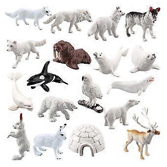 18Pcs Arctic Animals Figures Set  PVC Polar Animal Figurines Including Polar Bear, Arctic Fox, Seal, Walrus, Whale, and More  Miniature Toys for Kids,