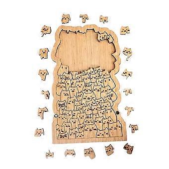 Wooden Animal Pattern Jigsaw Puzzle Unique Shape Intellectual Game Decompression Toy Adult Kids Creative Gift