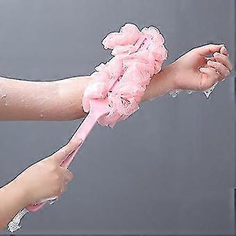 Back Scrubber for Shower, Long Handle Bath Sponge Shower Brush, Soft Nylon Mesh Back Cleaner Washer, Body Bath Brush for Women and Men, Bathroom Show