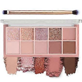 Palette di ombretti opachi con pennello, colore intenso, lunga durata, design pratico da viaggio.