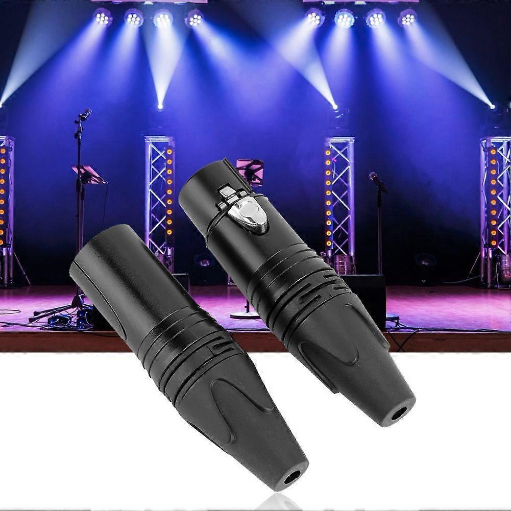 5 Pair 3 Pin XLR Plug Audio Socket Cannon Connector Black