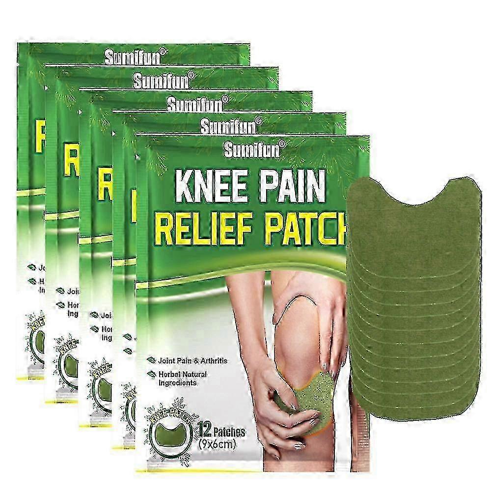 60pcs Knee Pain Relief Patch Wormwood Moxa Hot Moxibustion Patch Self Heating Patch