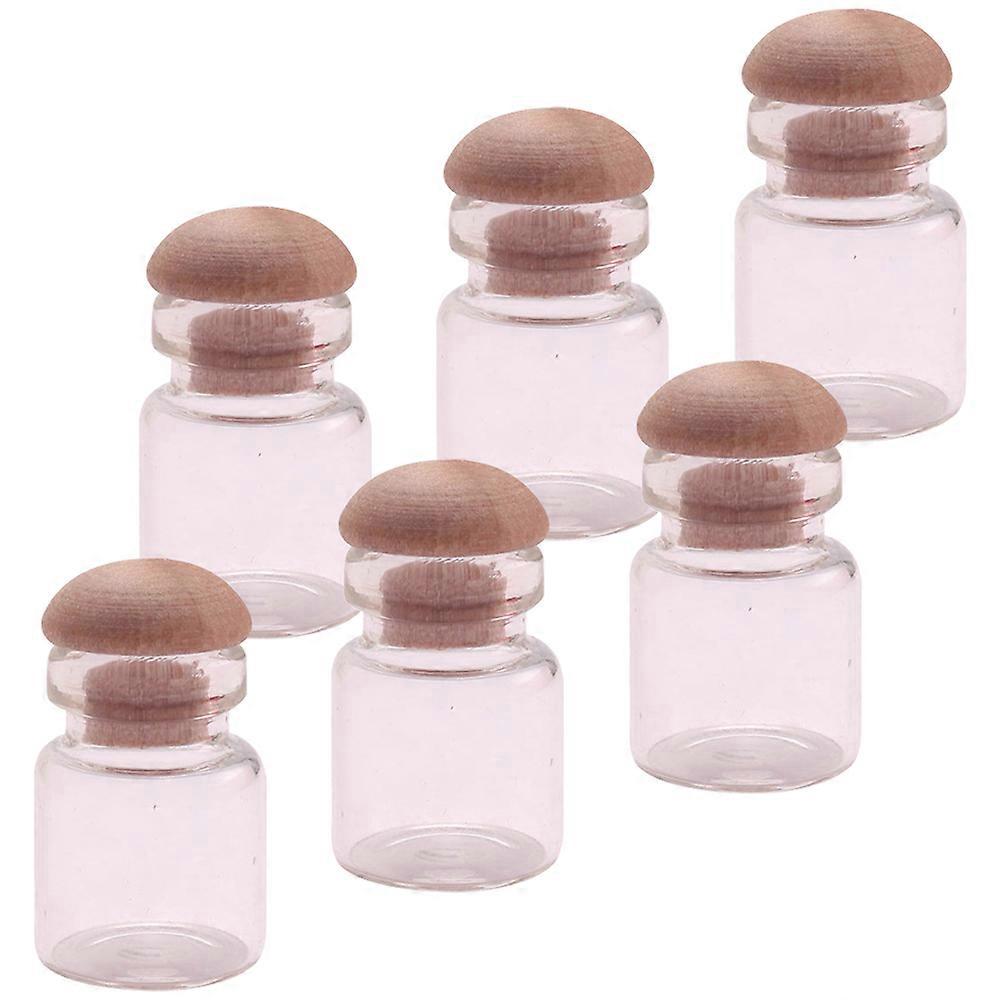 Miniature Glass Bottle Glass Jars for Storage 6Pcs Transparent Tiny Bottles