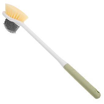 Foot Scrubber Toe Cleaning Brush Shower Foot Scrubber With Long Handle Double-Sided Silicone And Soft Bristle Brush For Skin Exfoliation Seniors Adult
