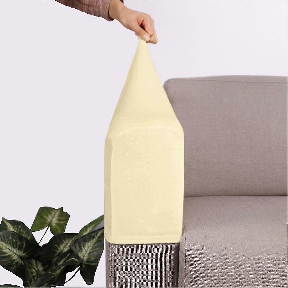 2 stk Sofa Armrest Slipcovers Stretch Couch Cover (beige)