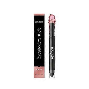 Sombra em bastão rosa com cor natural e brilho suave, fácil de aplicar, pincel embutido, prática embalagem com 2g.