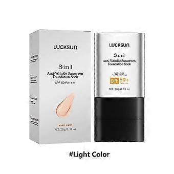 3 In 1 Anti-Wrinkle Foundation Stick with SPF 50+ Hydrating Lightweight Flawless Eraser Foundation Stick with Moisturizing Double Head Make-Up Brush