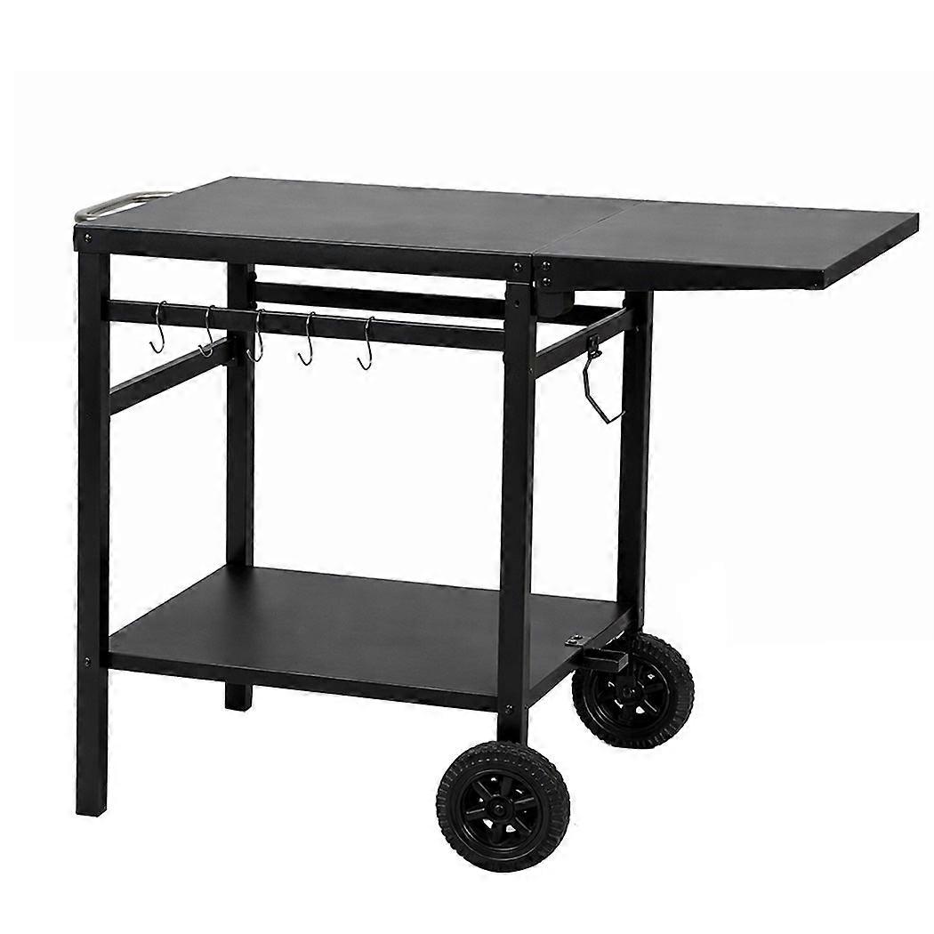 Levede Foldable Outdoor Kitchen Cart With Wheels Bbq Prep Table Kitchen Carts