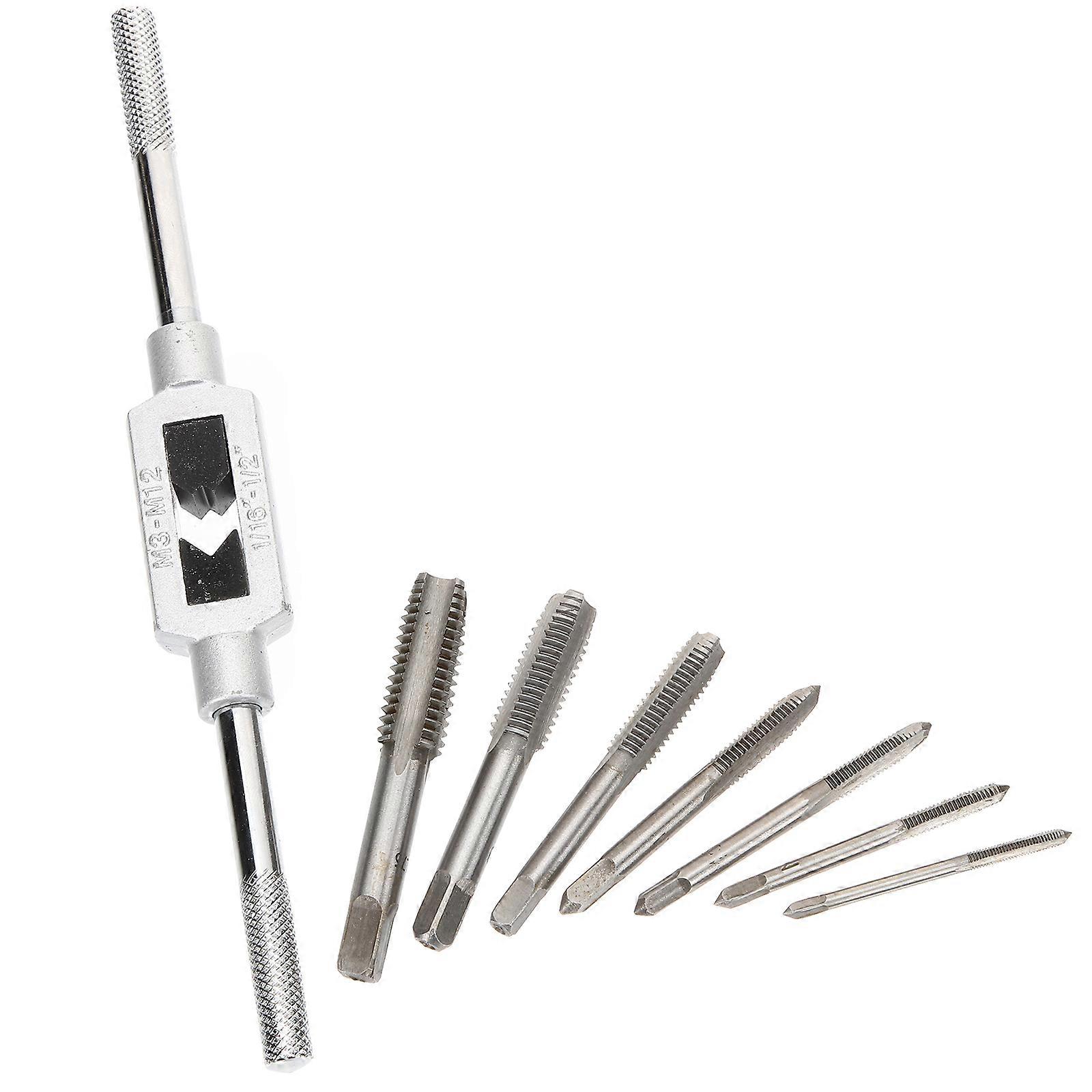 Thread Tapping Tap and Die Set for Screw Thread Silver