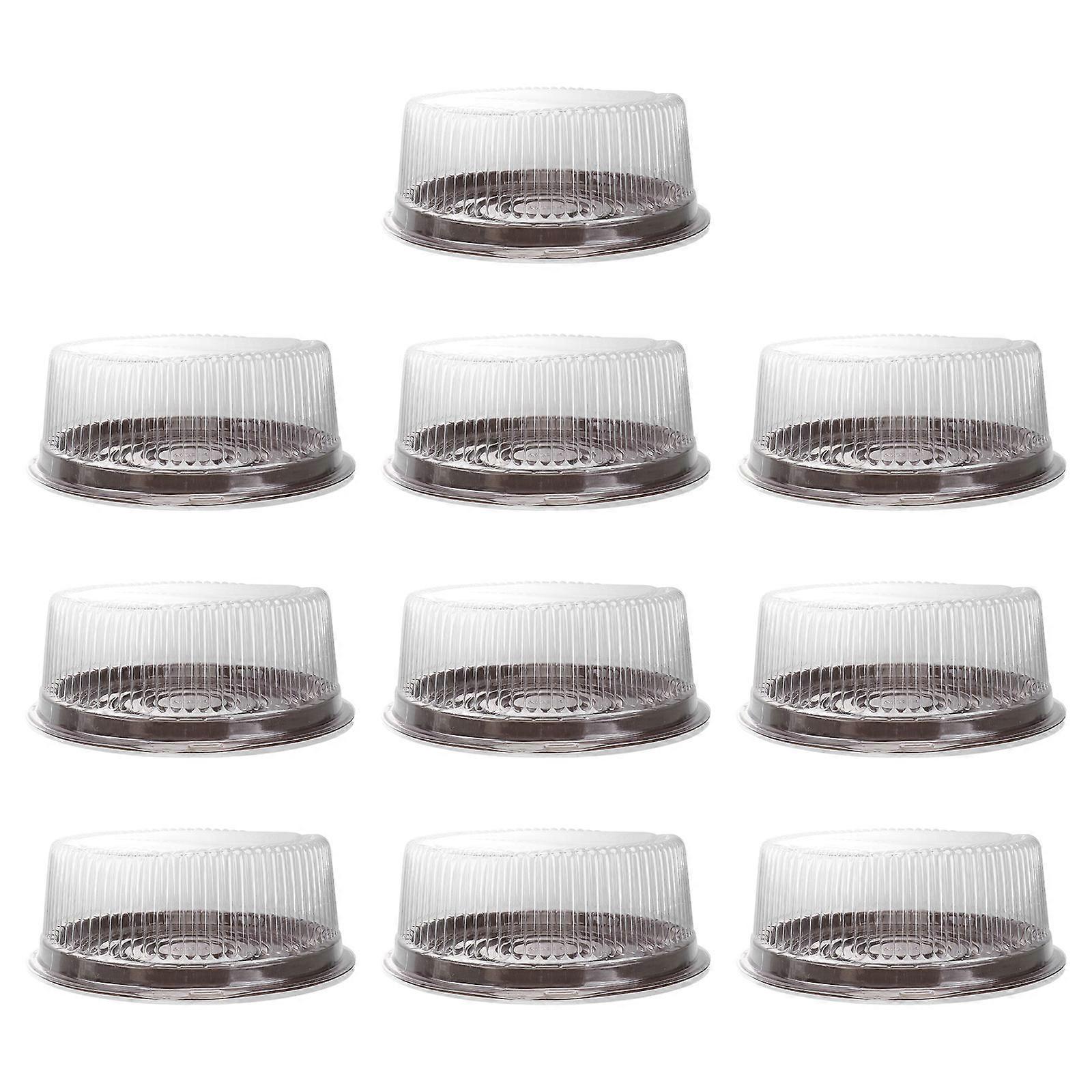 Egg Cake Boxes Plastic for Dessert Use 10Pcs Transparent Cake Storage