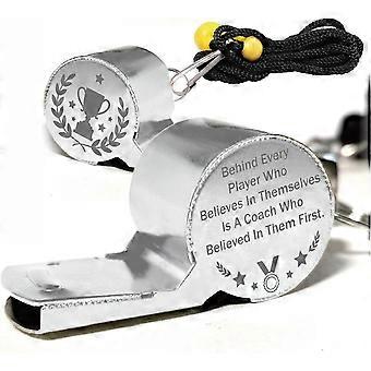 1 Box Sports Whistle with Lanyard Metal Stainless Steel Trophy Engraved Loud Clear Sound Referee Gear for Officials Training Camping 1.8x0.7x0.9 inch