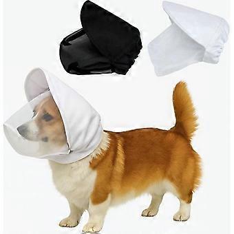 Adjustable and breathable dog head and fox tail cover. White. Size S