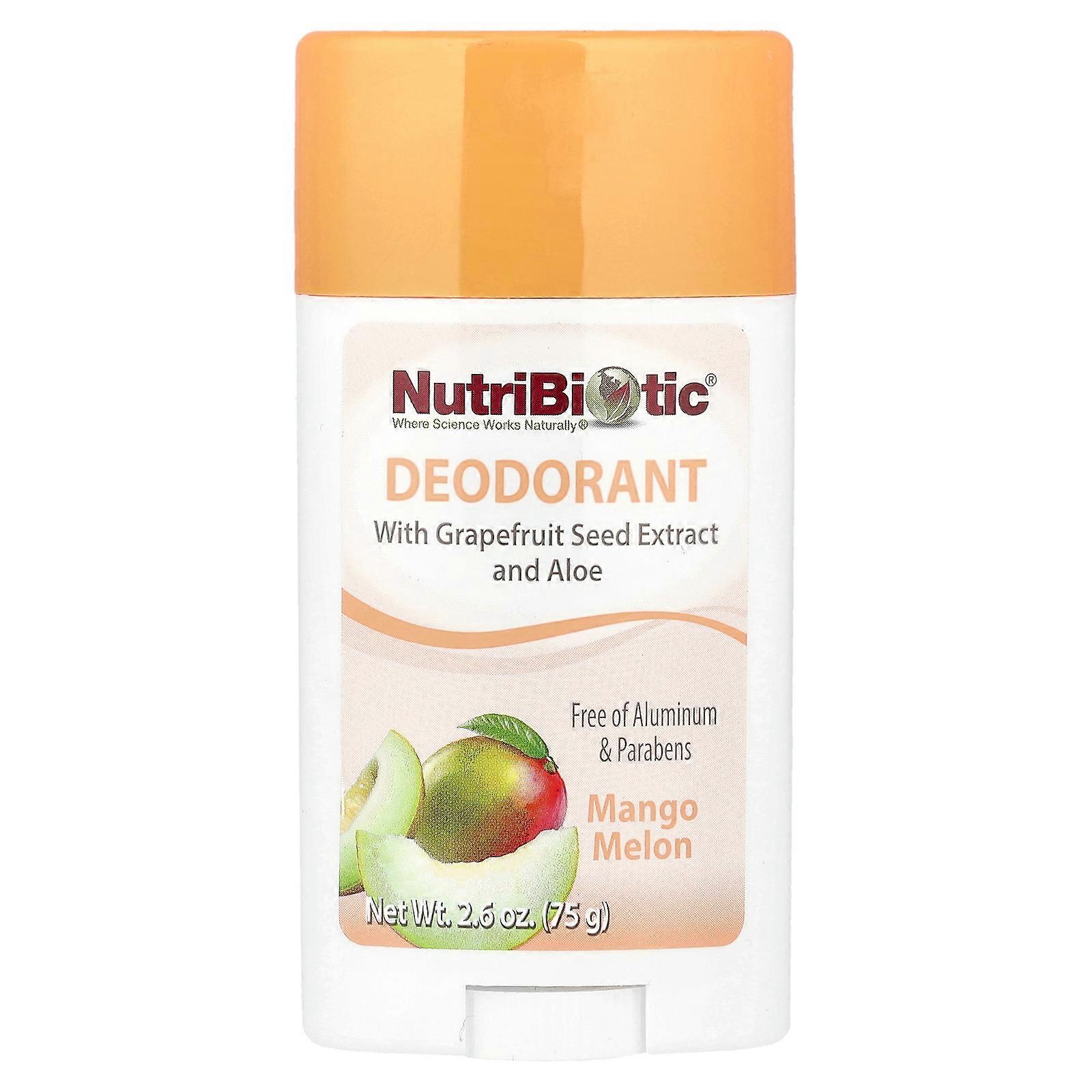 4 x NutriBiotic, Deodorant, Mango Melon, 2.6 oz (75 g)