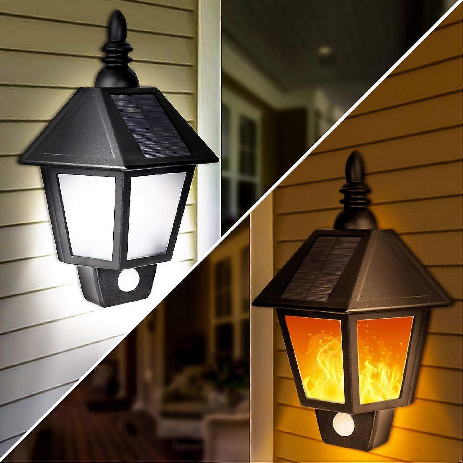 Waterproof Solar Wall Lanterns, Enhanced PIR Motion Sensor, 3 Lighting Modes
