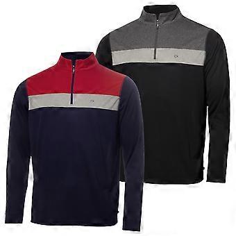 Suéter de golfe masculino Calvin Klein Smith River com zíper 1/4 e tecido respirável.