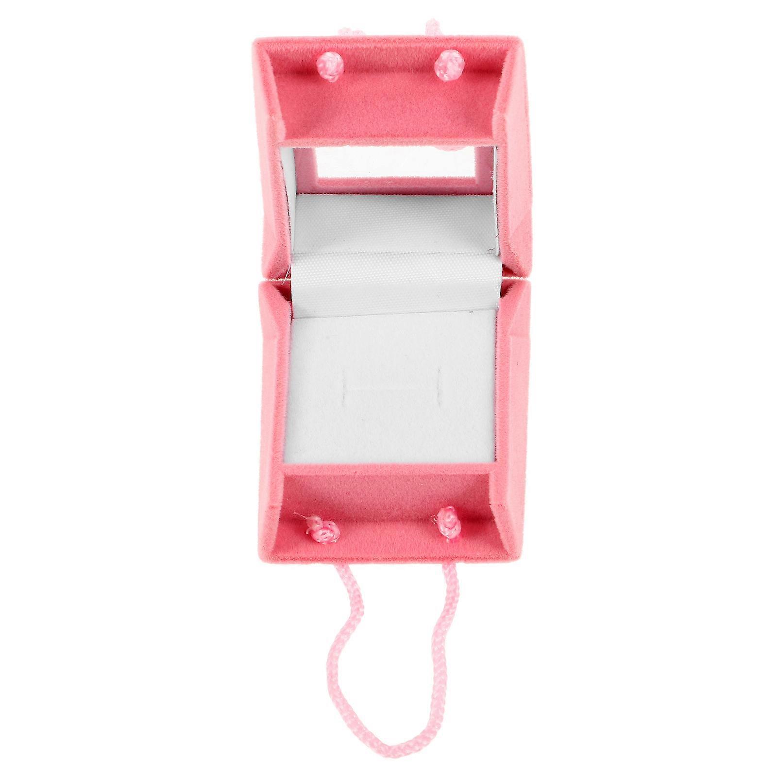 Ring Case Ring Box in Pink with Flocking for Jewelry Storage