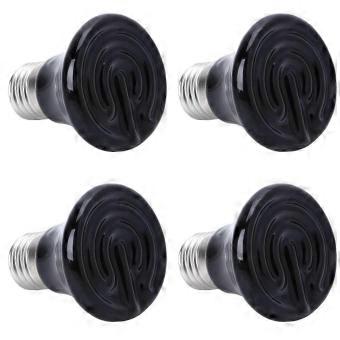 4x kuuma 50W E27 lemmikkien lämmityslamppu musta infrapuna keraaminen lämmityslamppu lemmikkieläinten haudontalaite matelijalamppu 220-230V