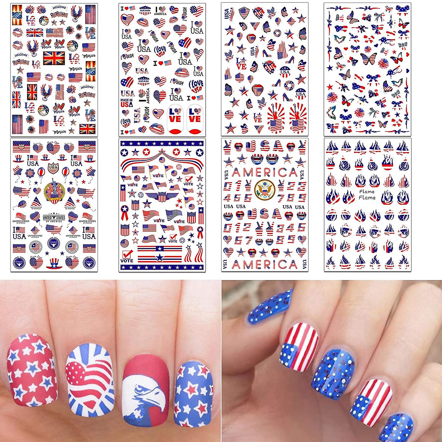 Whaline 500-Pack Patriotic Glitter Star Stickers - Red, Blue, Silver, 1.5 Inch, Waterproof For 4th Of July & Party Decor