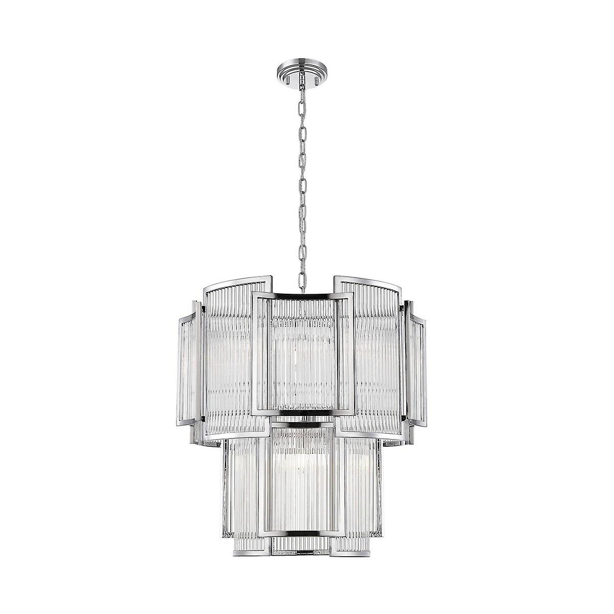 Sergio Pendant Ceiling Light, Chrome, 8x E14
