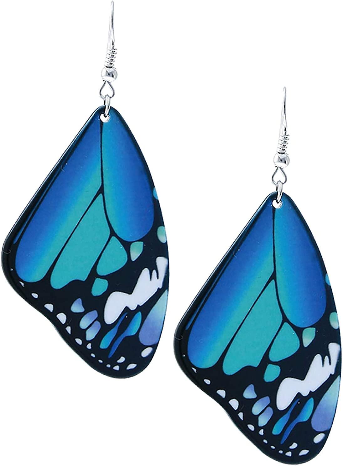 Mignon coloré papillon aile dangle boucle d’oreille pour femmes sarcelle violet monarque bleu -