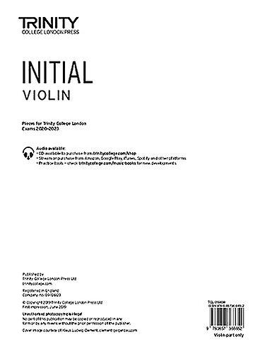 Trinity College London Violin Exam Pieces 2020-2023: Initial Grade (Part Only)