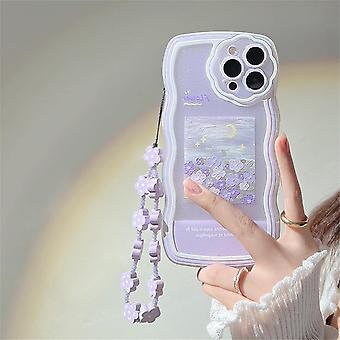 Compatible Avec L’iPhone 12 Coque Avec Mignon Fleur Violette Motif Floral Design Esthétique Femmes Adolescentes Fleur Lentille Étui De Protection Pour IPhone 12 Cha | FR