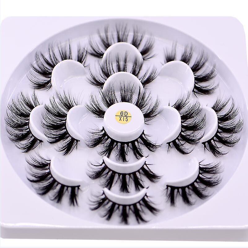 X15 7 Pairs Of Natural 3d Mink Eyelashes Extension