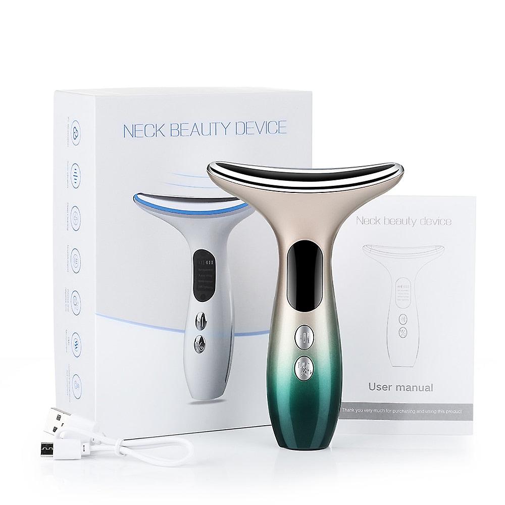 Ems Face Neck Beauty Device 3 Colors Led Photon Therapy Skin Tighten 4 Modes Reduce Double Chin Anti Wrinkle Remove Skin Care
