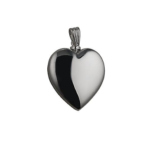 Silver 30x28mm handmade plain Heart shaped Memorial Locket