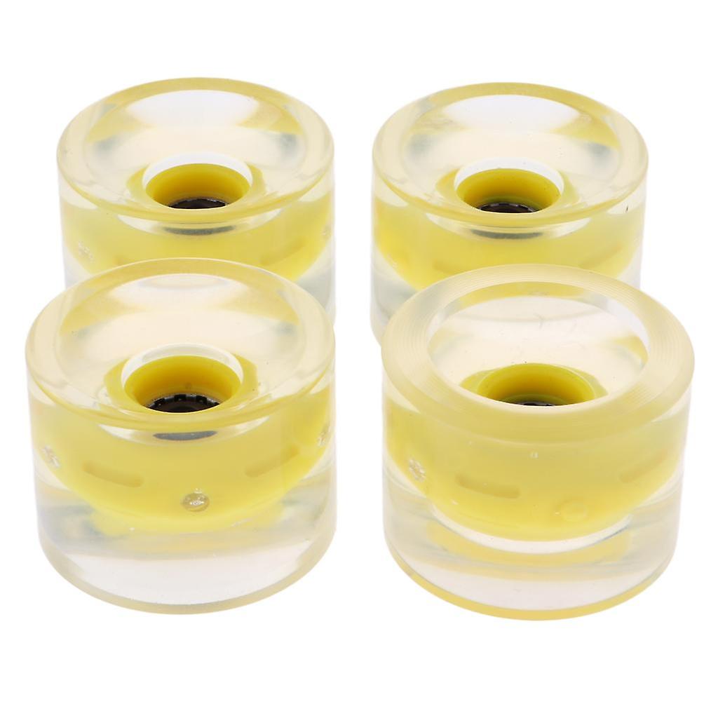 4pcs 70mm ανάβουν επάνω Skateboard Longboard Οι τροχοί λάμπουν τη νύχτα 78A κίτρινο