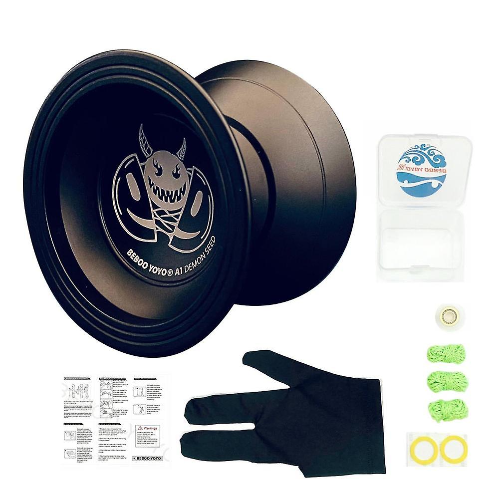A1 Yoyo ، yoyo للمبتدئين الألومنيوم Yoyo ، من السهل العودة وممارسة الحيل ، أسود