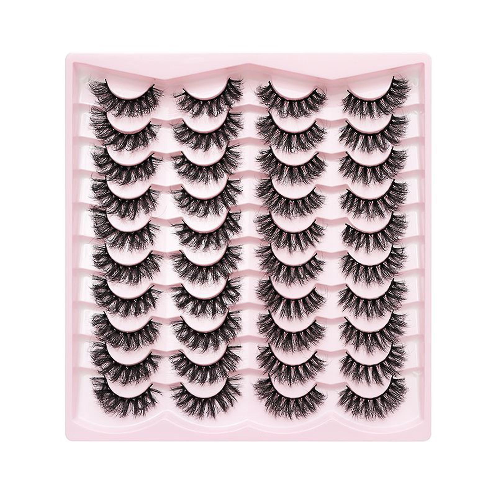 20 Pairs 3d Dramatic False Eyelashes Reusable Easy To Fit Eye Shape Eyelashes