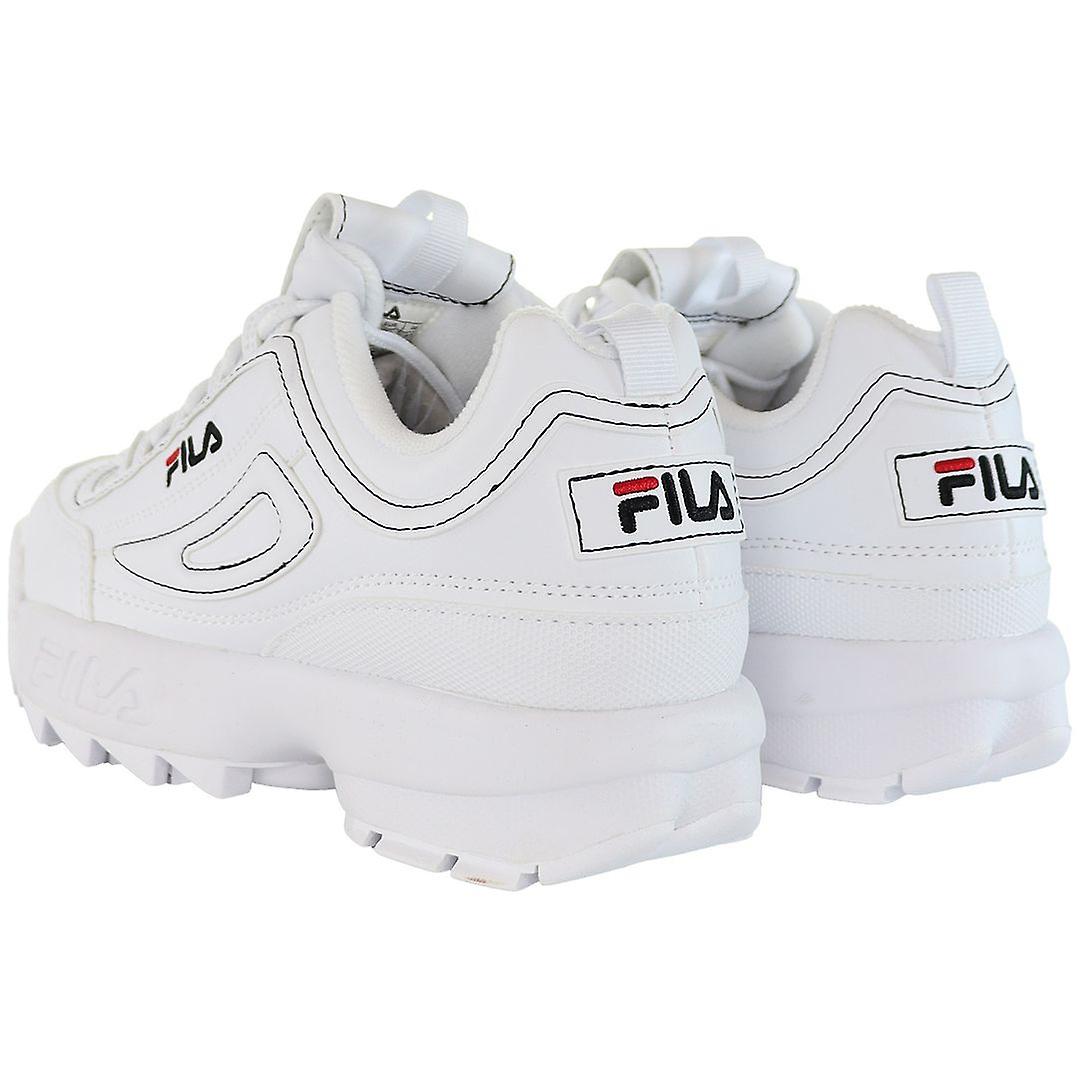 Fila Disruptor Schnürschuhe aus weißem Glattleder