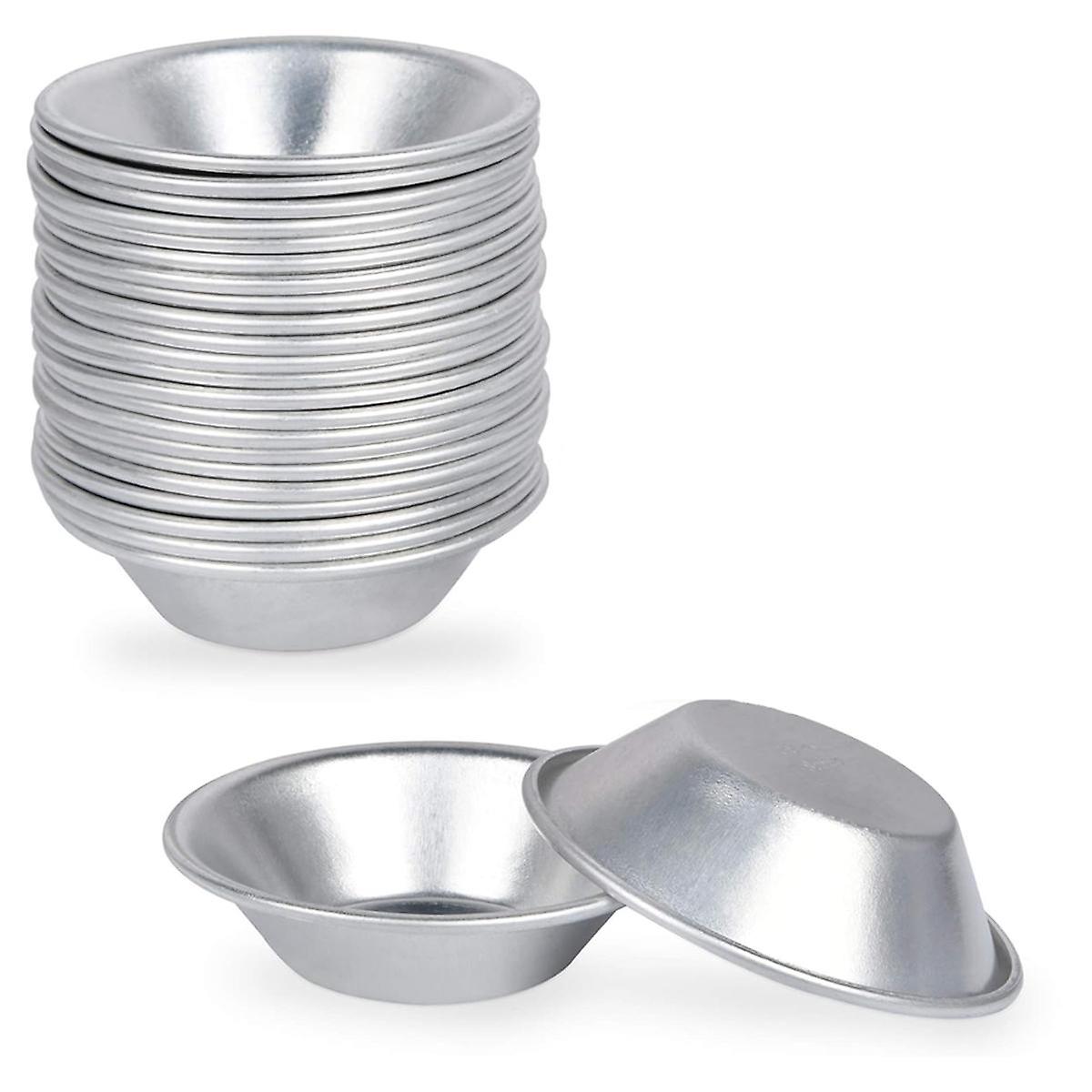 25 stuks eierpasteivorm, eierpasteibeker, eierpasteibodem, rond, herbruikbaar, antiaanbak (aluminium)