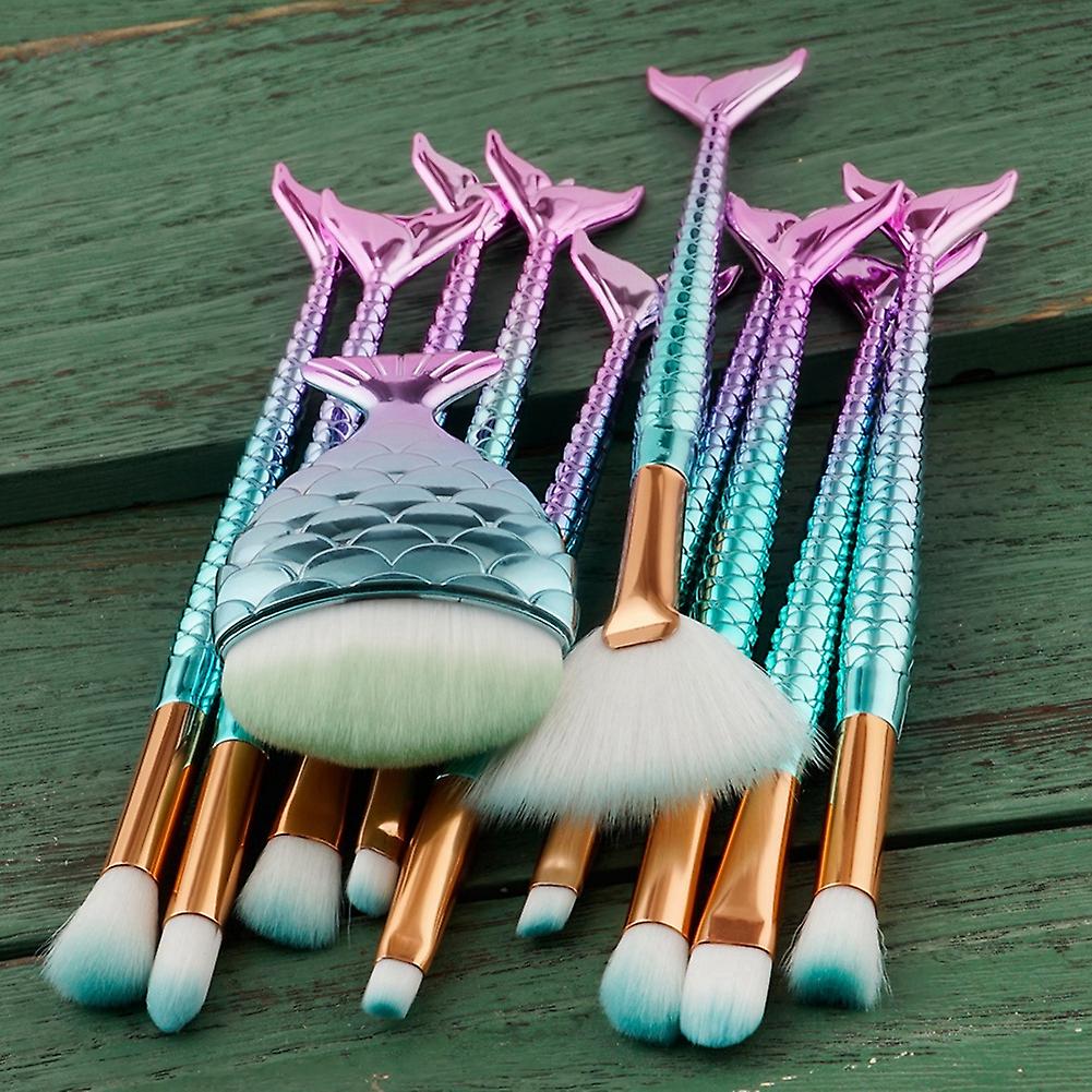 11pcs Makeup Brush Set Nylon Hair 15.5cm Long Handle Kit