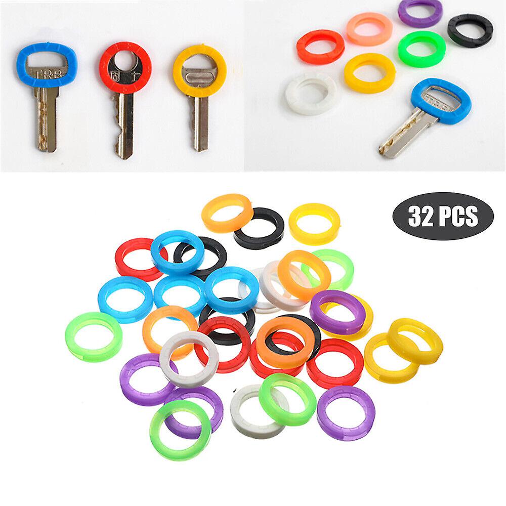 32 Pcs Hollow Silicone Key Cap Covers Topper Keyring Key Case